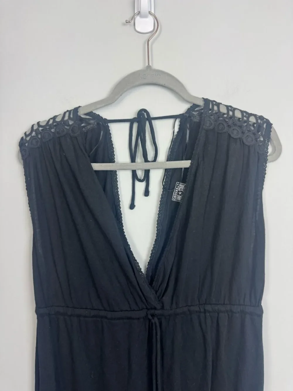 CONVERSE ONE STAR | Black V-Neck Drawstring Swim Coverup Women’s Size Large
